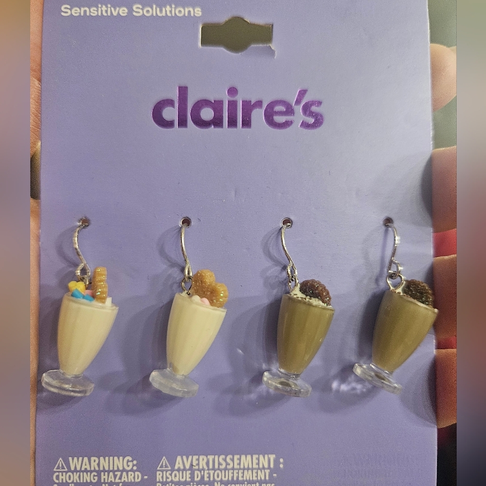 Claire's Dessert Drink Earrings Set